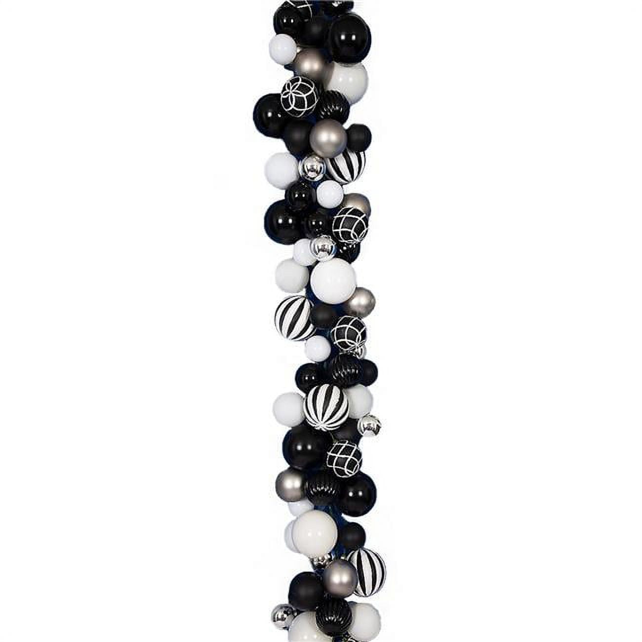 Picture of Autograph Foliages A-200540 6 ft. Mixed Matte & Reflective with Silver Ball Garland&#44; Black & White
