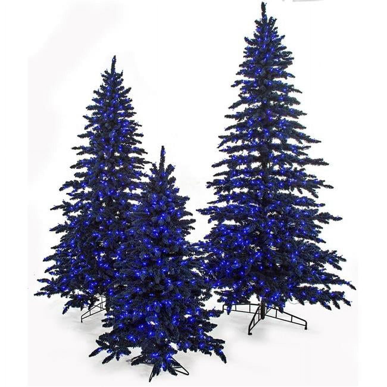 Picture of Autograph Foliages C-200439 7.5 ft. Flocked Marin Tree, Navy Blue