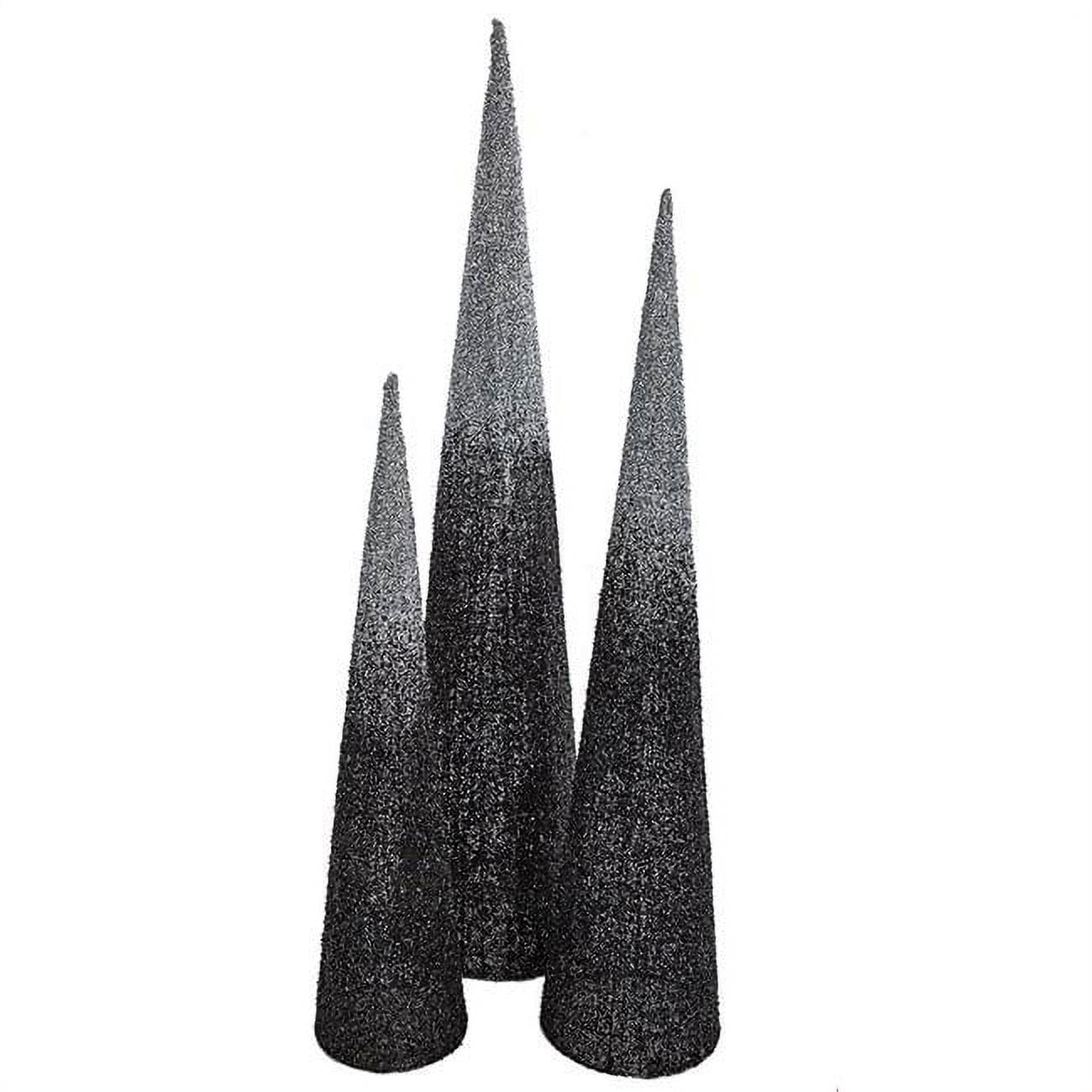 Picture of Autograph Foliages A-202310 60 ft. Beaded Ombre Cone Tree&#44; Black & Silver