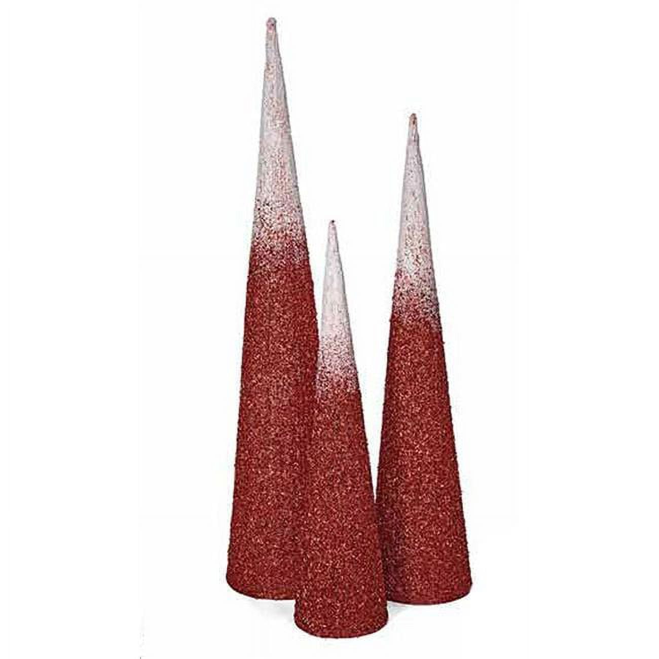 Picture of Autograph Foliages A-202316 60 in. Beaded Ombre Cone Tree&#44; Red & White