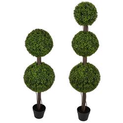 A-202840 5 ft. Polyblend Outdoor English Boxwood Topiary, TT Green