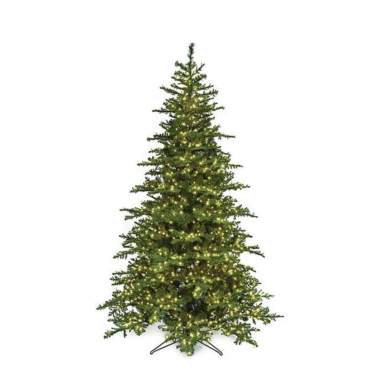 7.5 ft. PE & PVC Layered Rosemary Pine Trees with 3 mm LED Lights, Green