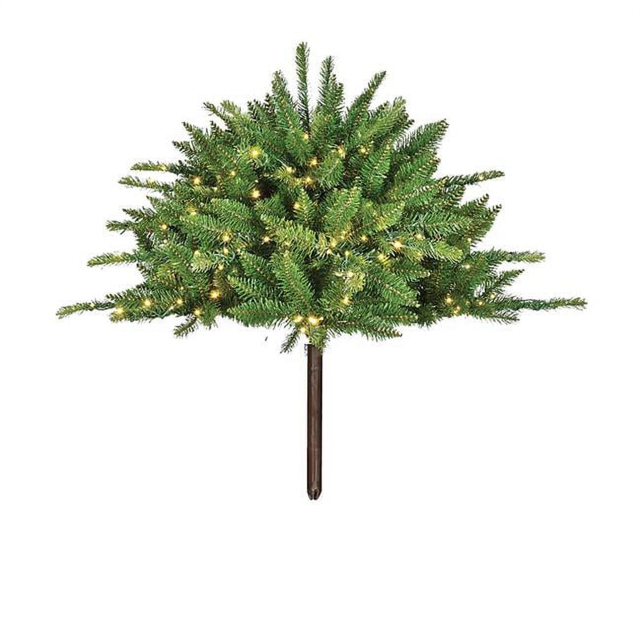 23 in. Mixed Spruce Half-Ball Topiary Potted Tree with LED Lights, Green