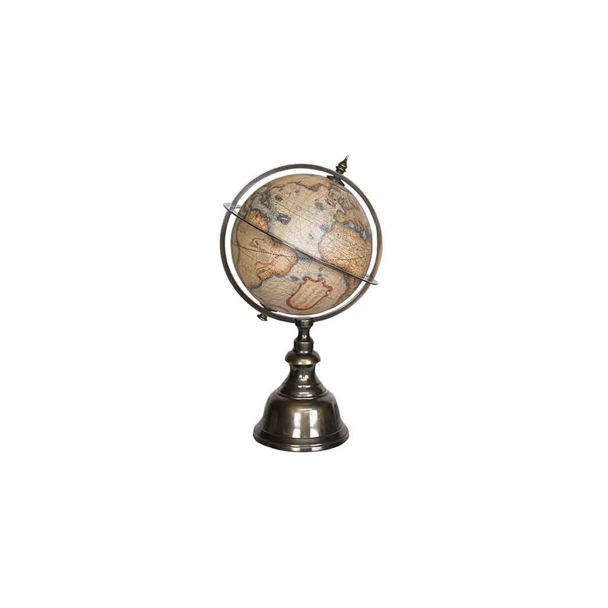 Picture of Authentic Models GL015 Mini Terrestrial Globe&#44; Wood&#44; Brass & Plastic with Paper Gores