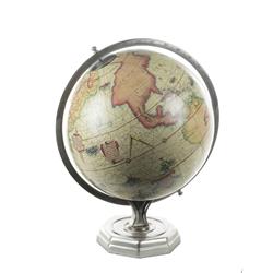Picture of Authentic Models GL063 Weber Costello Vintage Globe&#44; Pewter & Multi Color - Round