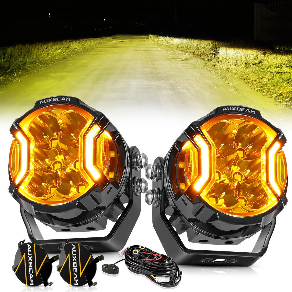 ZD000892 V-ULTRA Series | 3 Inch 108W LED Side Shooter Amber Pod Lights with Amber DRL