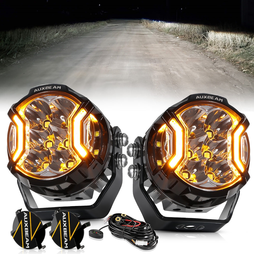 ZD000891 V-ULTRA Series | 3 Inch 108W LED Side Shooter White Pod Lights with Amber DRL