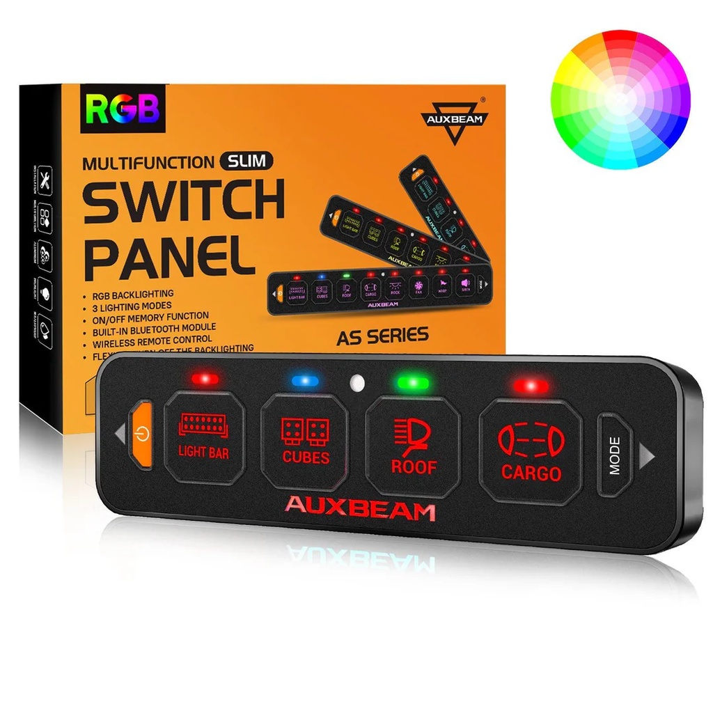 QP011307 AS Series 4 Gang RGB Slim Switch Panel without APP & Remote Control