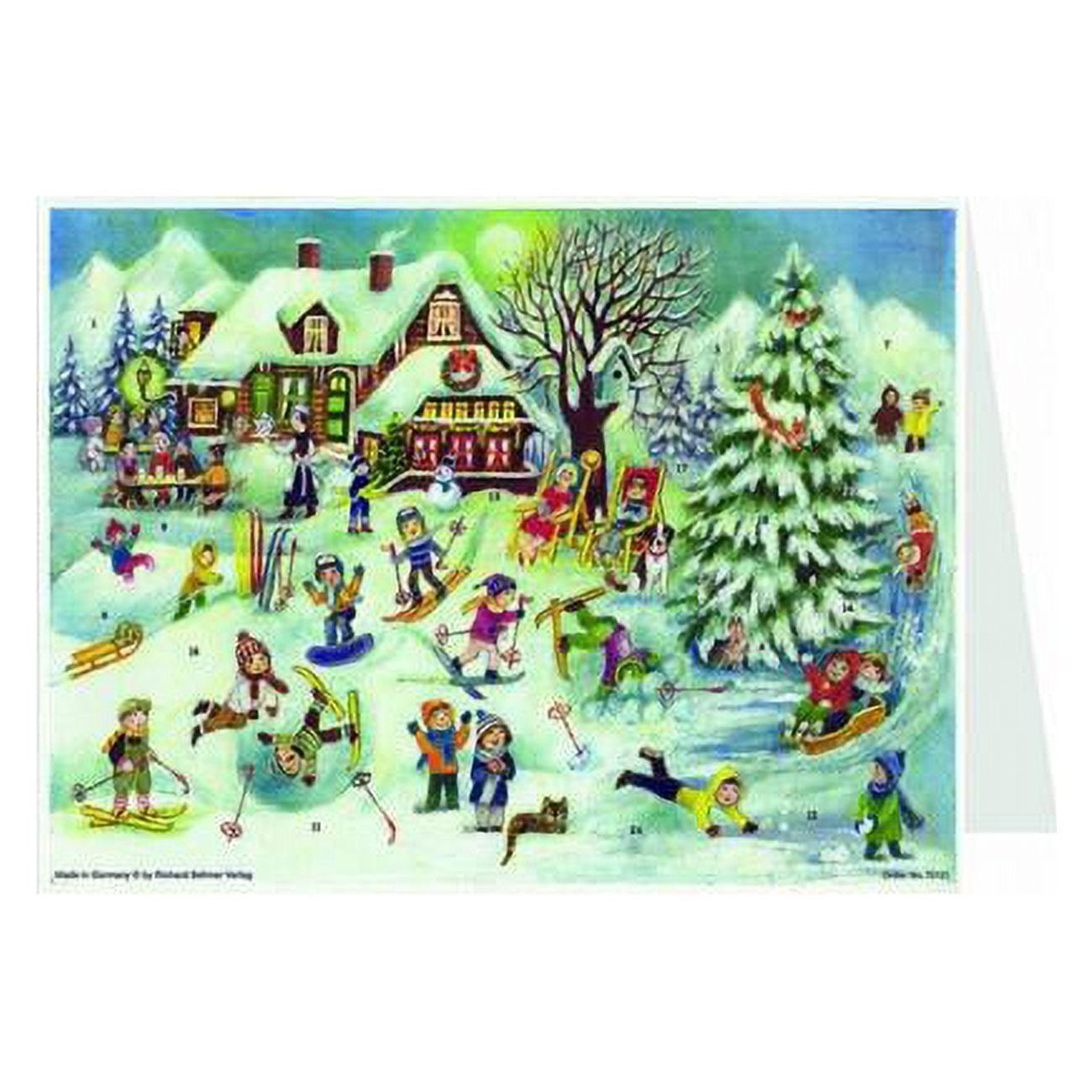Picture of Alexander Taron ADV40131 Sellmer Advent Postcard - Ski Hut with Children Playing