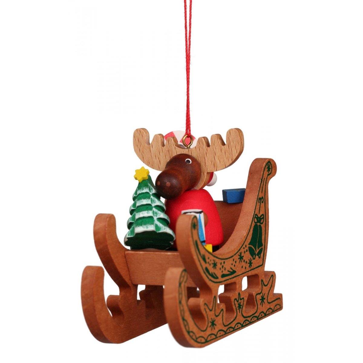 Picture of Alexander Taron 10-0653 Christian Ulbricht Ornament - Moose in Sled