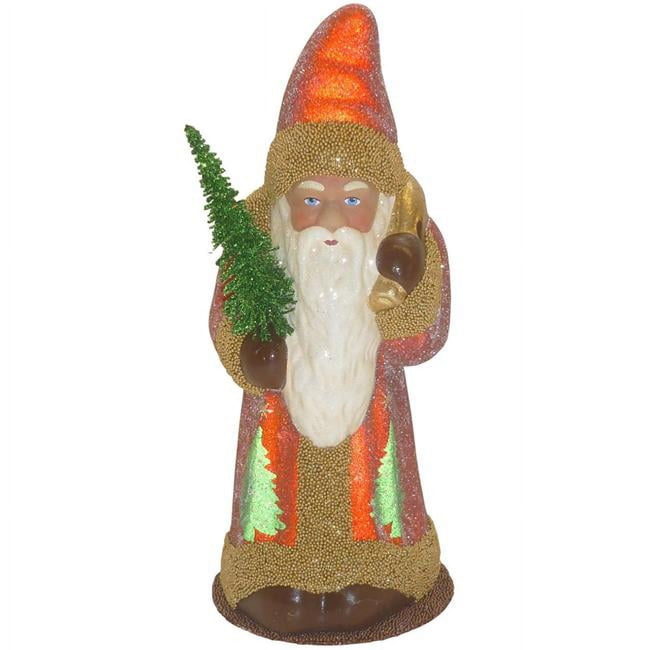 Schaller Paper Mache Candy Container - Beaded Coat Santa
