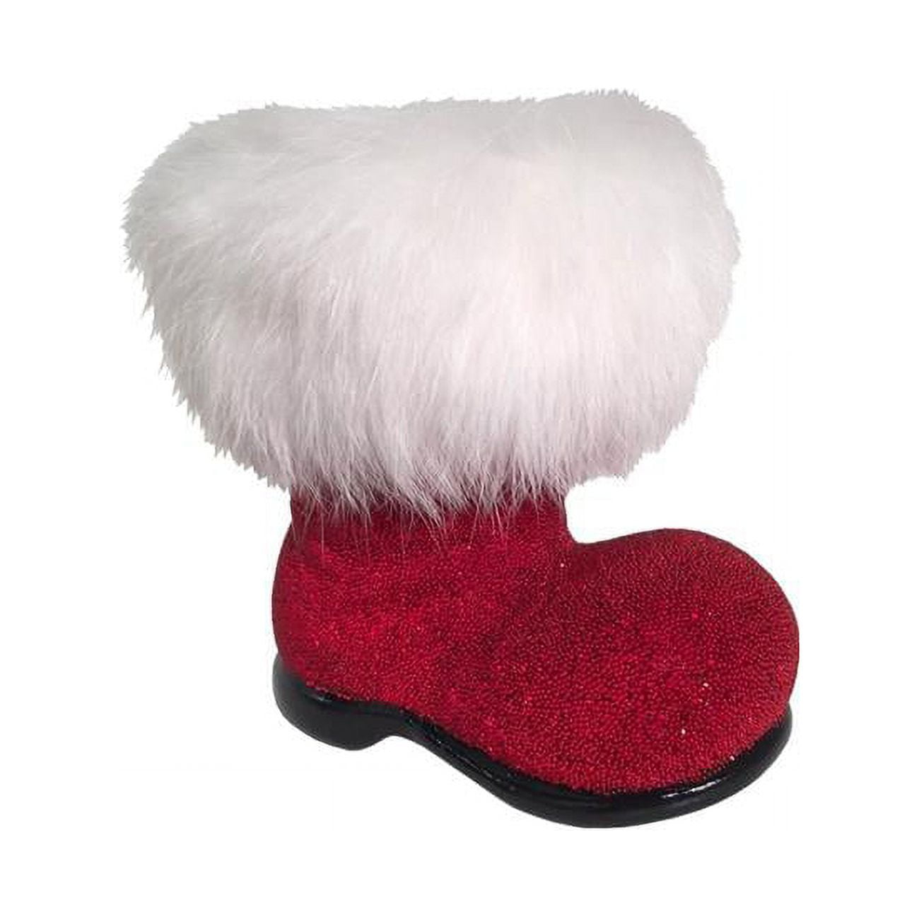 Schaller Paper Mache Candy Container - Red Beaded Boot Small