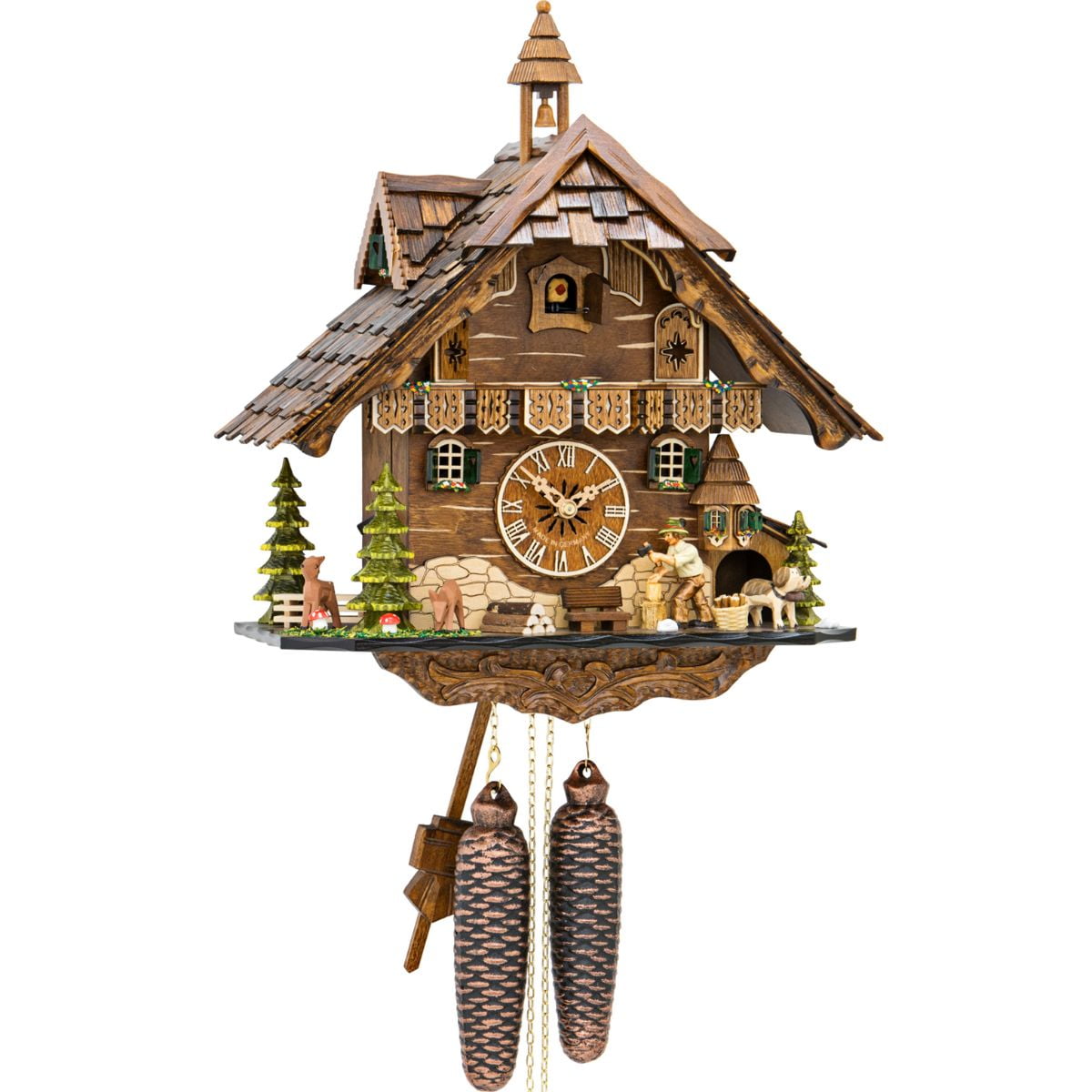 Picture of Alexander Taron 4831-8 Cuckoo Clock with 8-Day Weight Driven Movement - Full Size