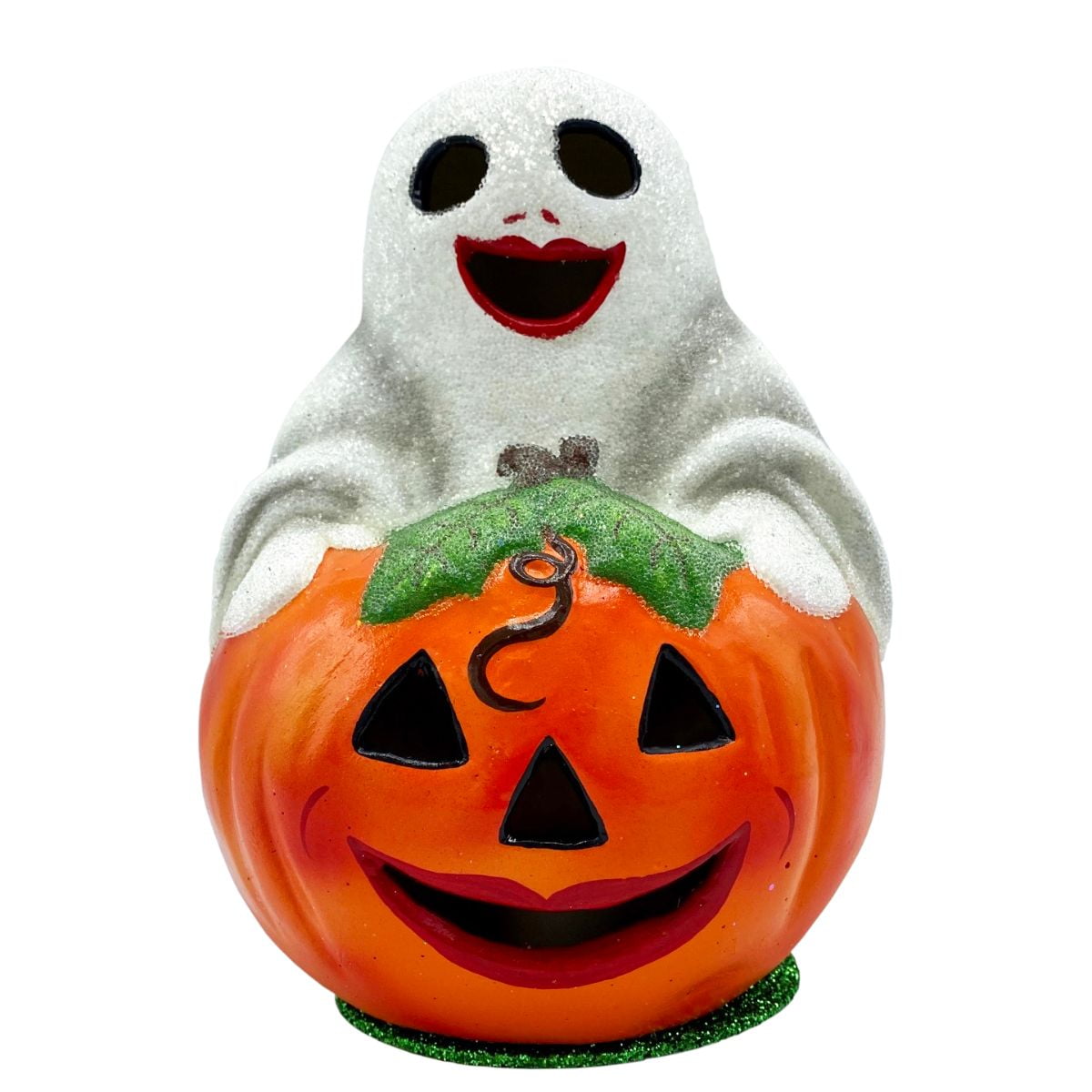 409 8 x 5.675 x 5.25 in. Ghost on Pumpkin Schaller Paper Mache Candy Container -  Alexander Taron