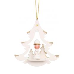 Picture of Alexander Taron 10-0663 4 x 3.25 x 1 in. Christian Ulbricht Ornament&#44; White Star with Santa & Trees