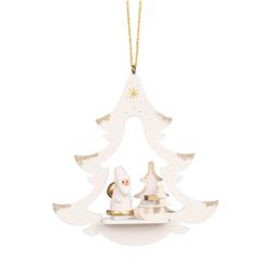 Picture of Alexander Taron 10-0664 Christian Ulbricht Ornament - White Star with Santa & Sled - 4 x 3.25 x 1 in.