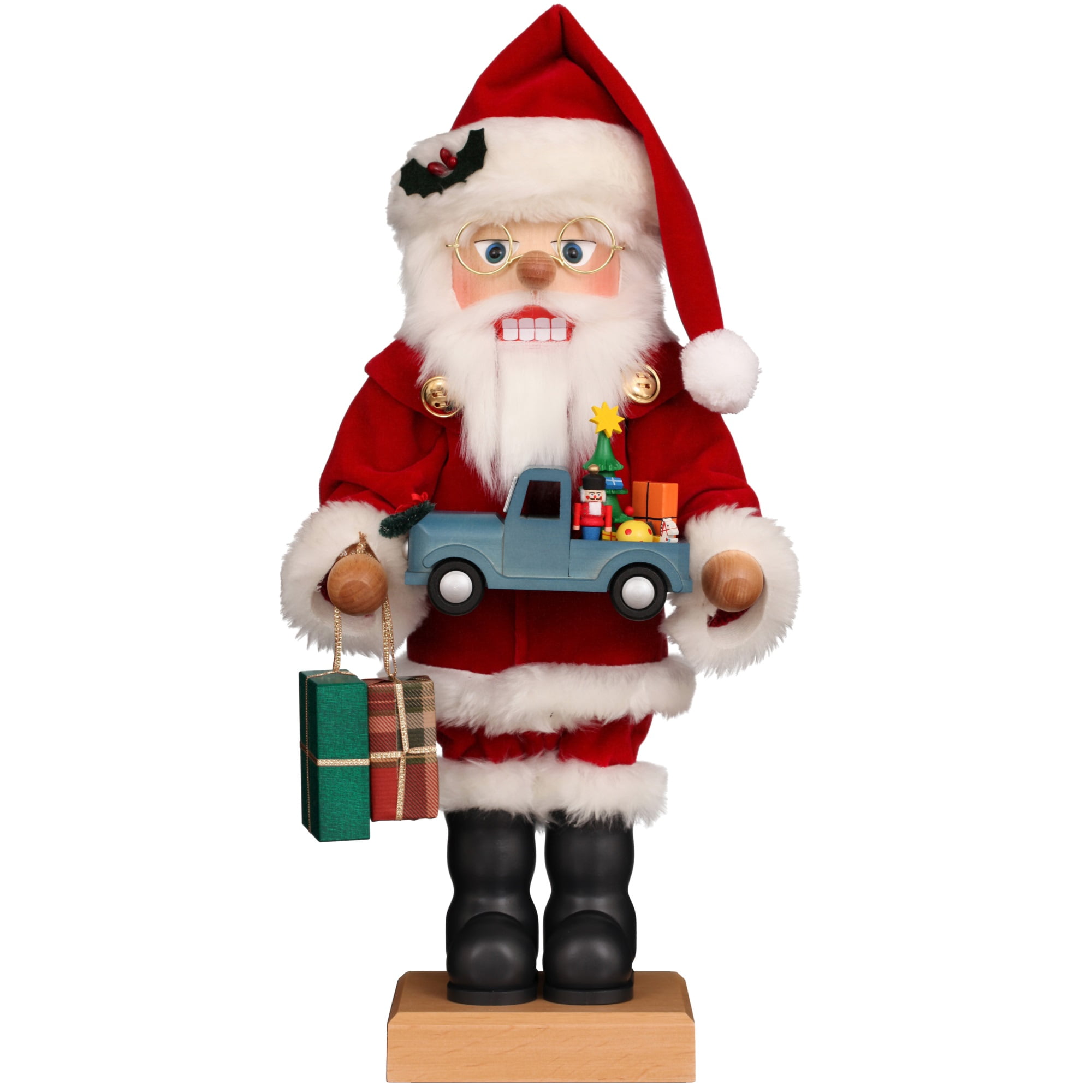 Picture of Alexander Taron 0-852 15.5 in. Christian Ulbricht Nutcracker - Santa with Blue Truck & Gifts&#44; Red