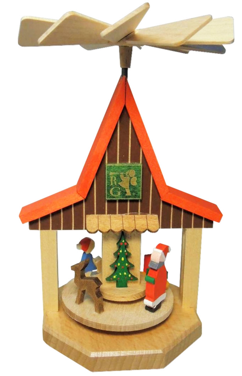 1753 5 x 3.5 x 3 in. Pyramid - Mini House with Santa