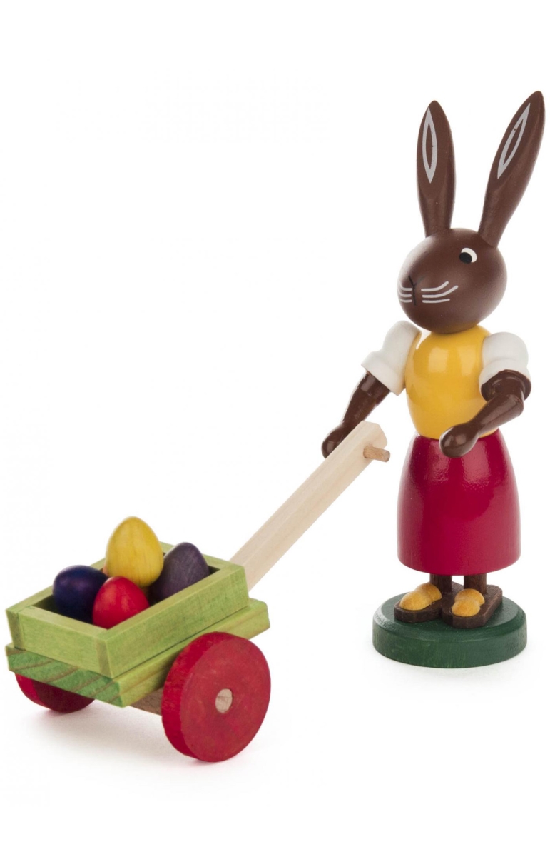 224-764 3.75 x 2 x 1.5 in. Easter Figure - Rabbit Lady with Egg Card