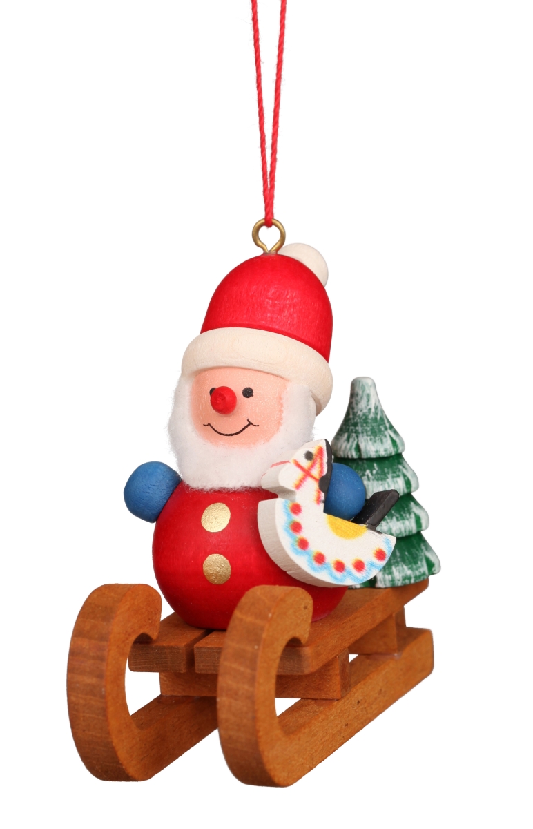 10-0929 2.3 x 2.5 x 1.4 in. Ornament - Santa on Sled