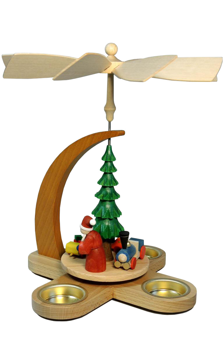 15873 11 x 8 x 8 in. Pyramid Santa with Train