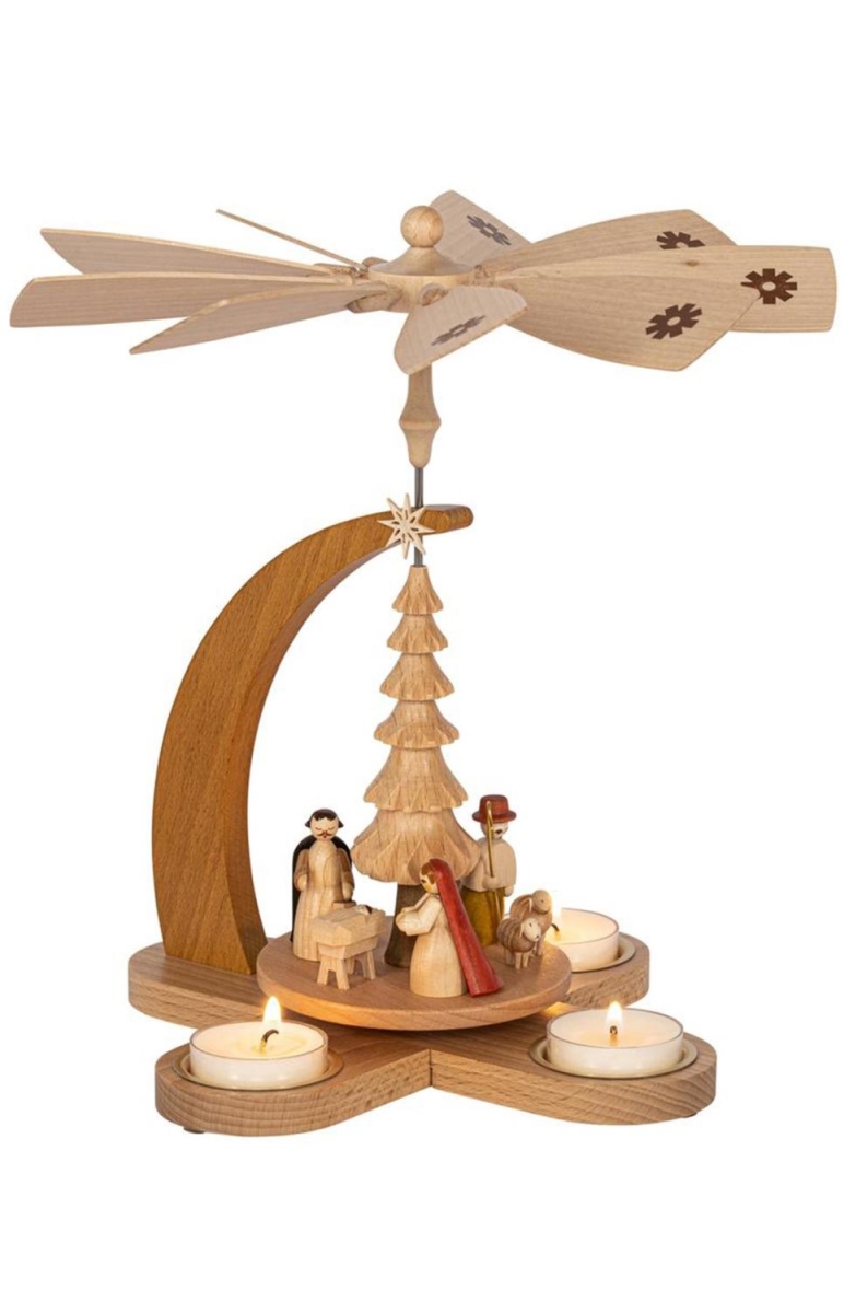15871 11 x 8 x 8 in. Pyramid Nativity Scence, Natural