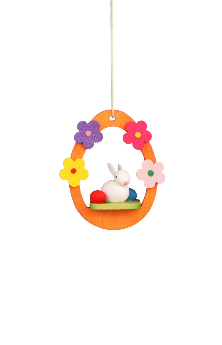 11-0602 2.25 x 1.9 x 0.8 in. Ornament Rabbit in Egg