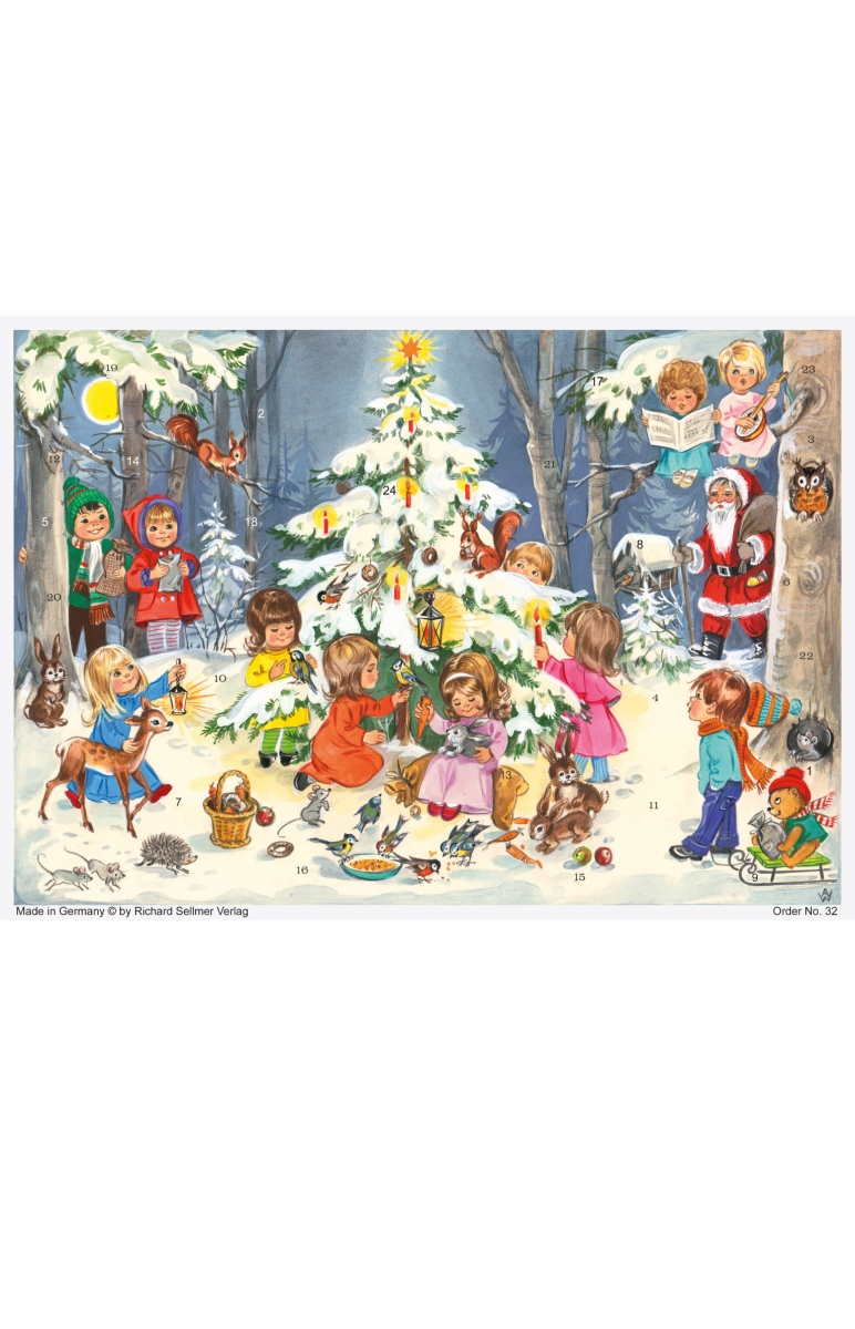 ADV32 11.75 x 8.25 x 0.1 in. Advent Woodland Tree Scene
