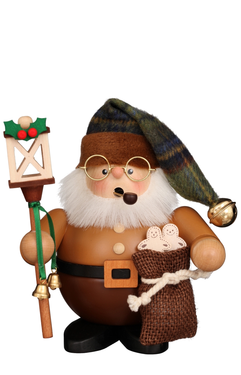 1-497 Christian icht Smoker, Natural - Santa with Lantern