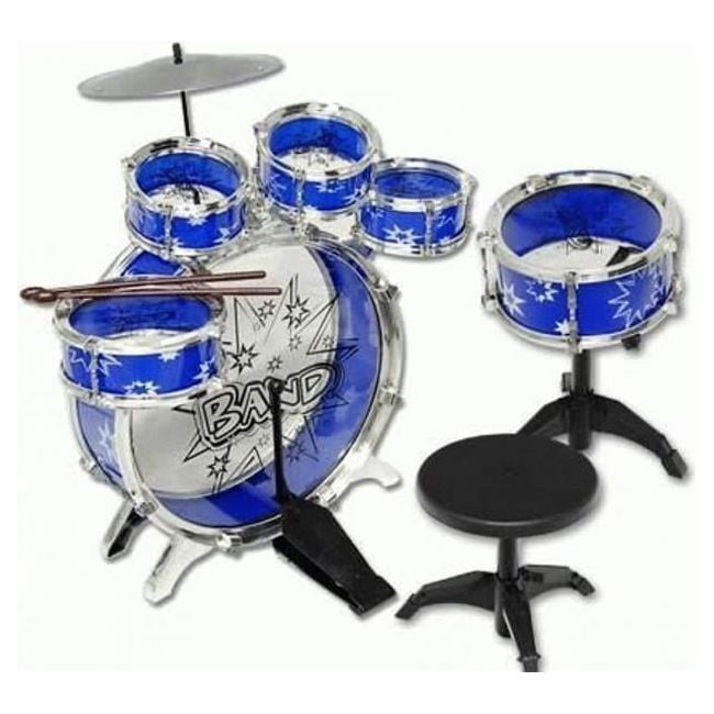 Picture of AZImport PS75A Blue Kids Drum Set Musical Instrument Toy Playset&#44; Blue - 11 Piece