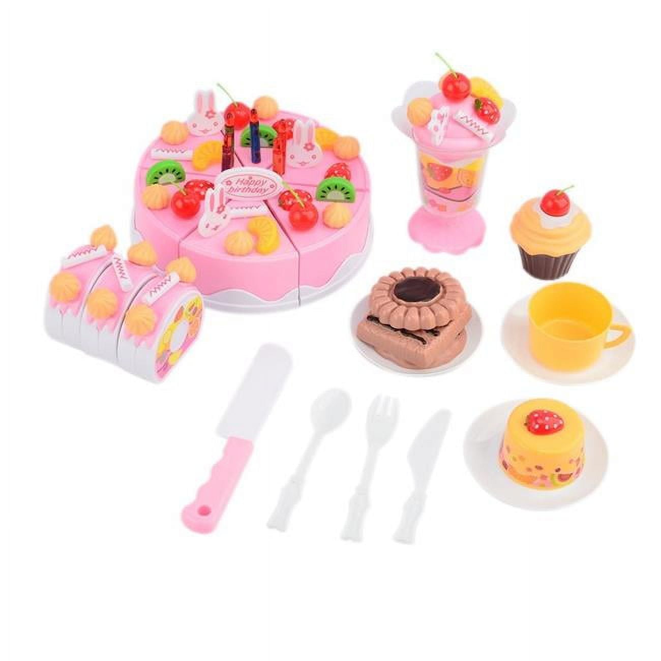 Picture of AZ Import PS919 Birthday Cake Pretend & Play Food Toy Set, Pink - 75 Pieces