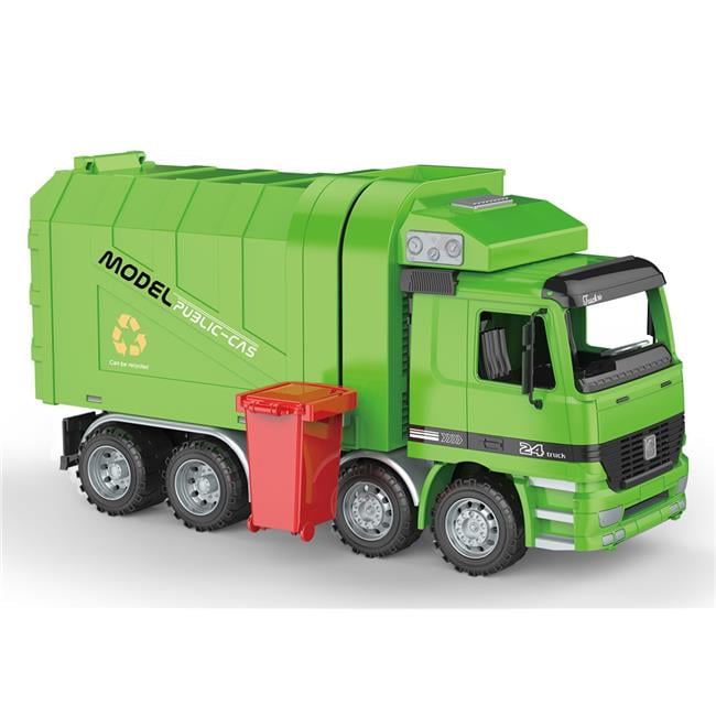 Picture of AZ Trading & Import CT817 Friction Powered Recycling Garbage Truck with Side Loading & Back Dump for Kids