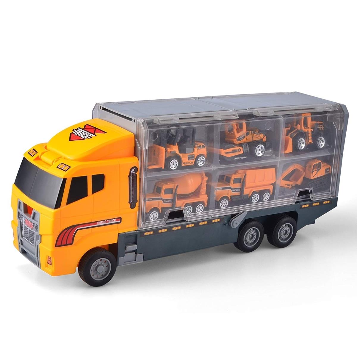 Picture of AZ Trading & Import PS108 11 in 1 Construction Truck Vehicle Car Toy Set Play Vehicles in Carrier Truck