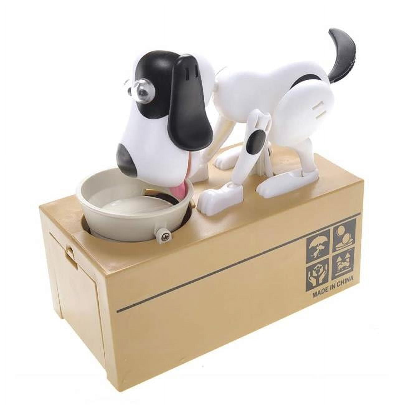 Picture of AZ Trading & Import MPT801 White Black Spot My Dog Piggy Bank Robotic Coin Munching Toy Money Box Spot&#44; White & Black