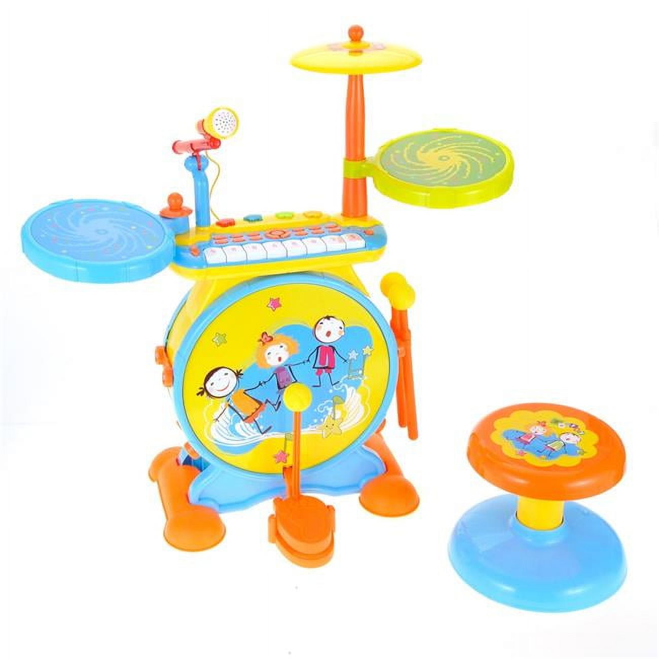 Picture of AZ Trading PSBL1402 Yellow Keyboard & Drum Set with Children Musical Instruments&#44; Yellow