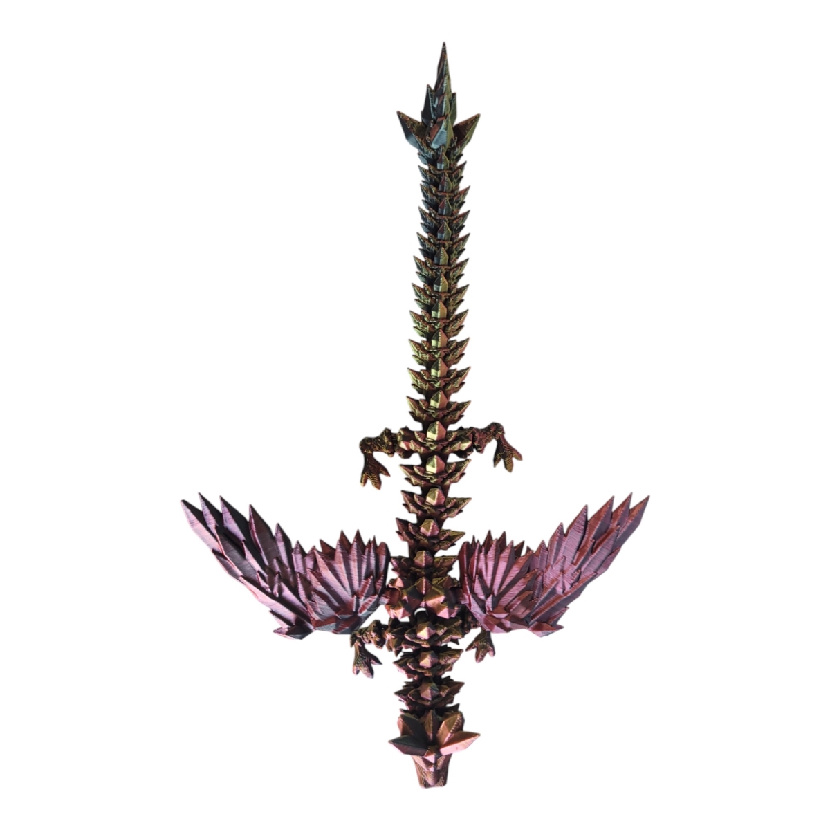 Picture of AZ Trading CDW9BKRGD 3D Printed Articulate Crystal Winged Dragon&#44; Black&#44; Red & Gold - 9 in.