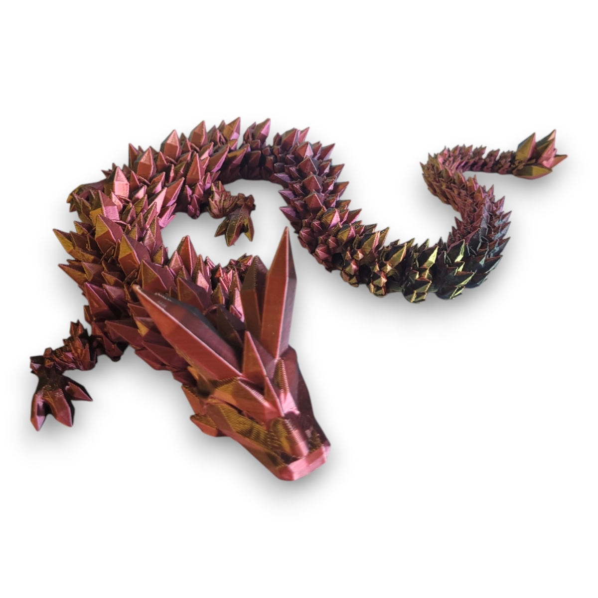 Picture of AZ Trading CD24BKRGD 3D Printed Articulate Crystal Dragon&#44; Black&#44; Red & Gold - 24 in.