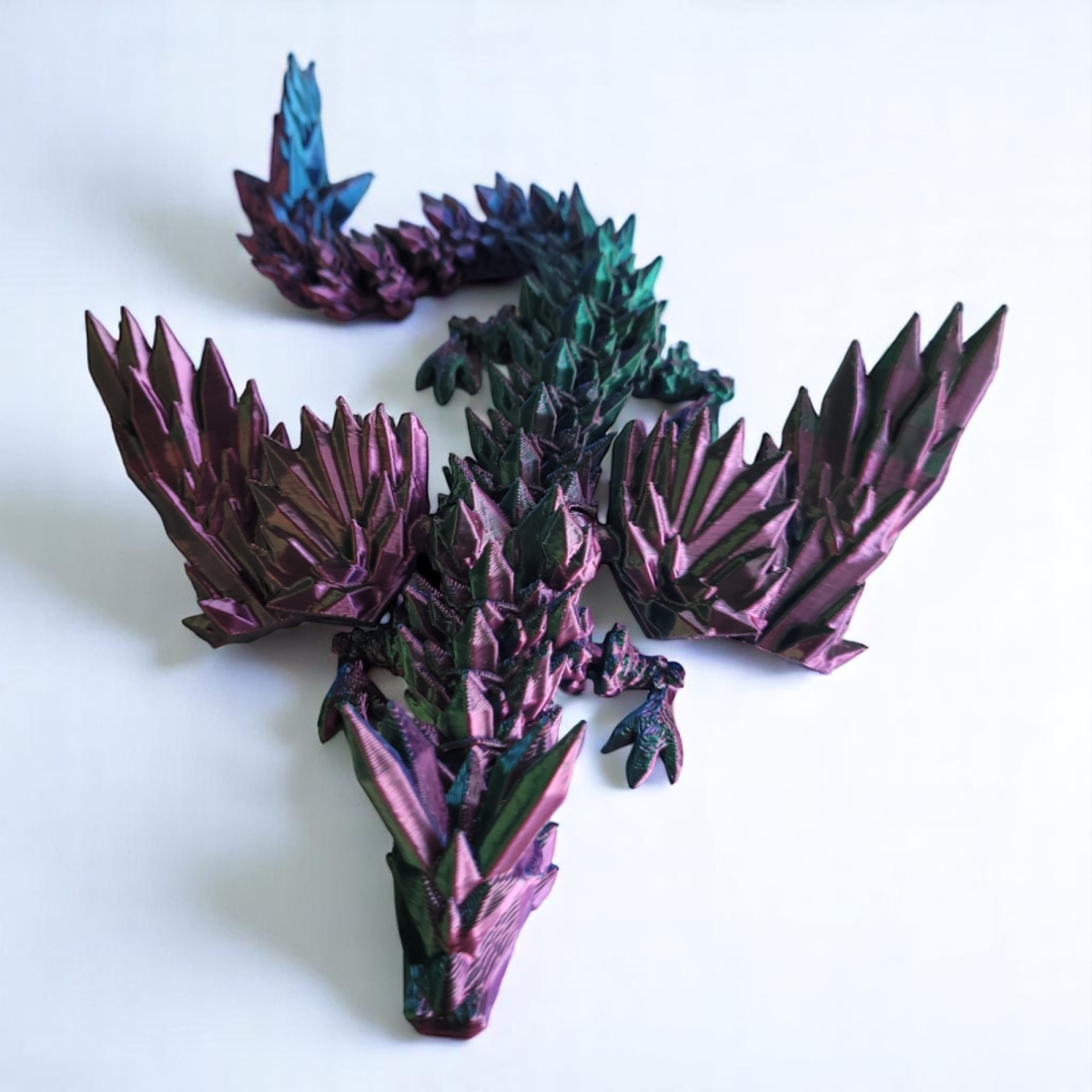 Picture of AZ Trading CDW9RGBL 3D Printed Articulate Crystal Winged Dragon&#44; Red&#44; Green & Blue - 9 in.