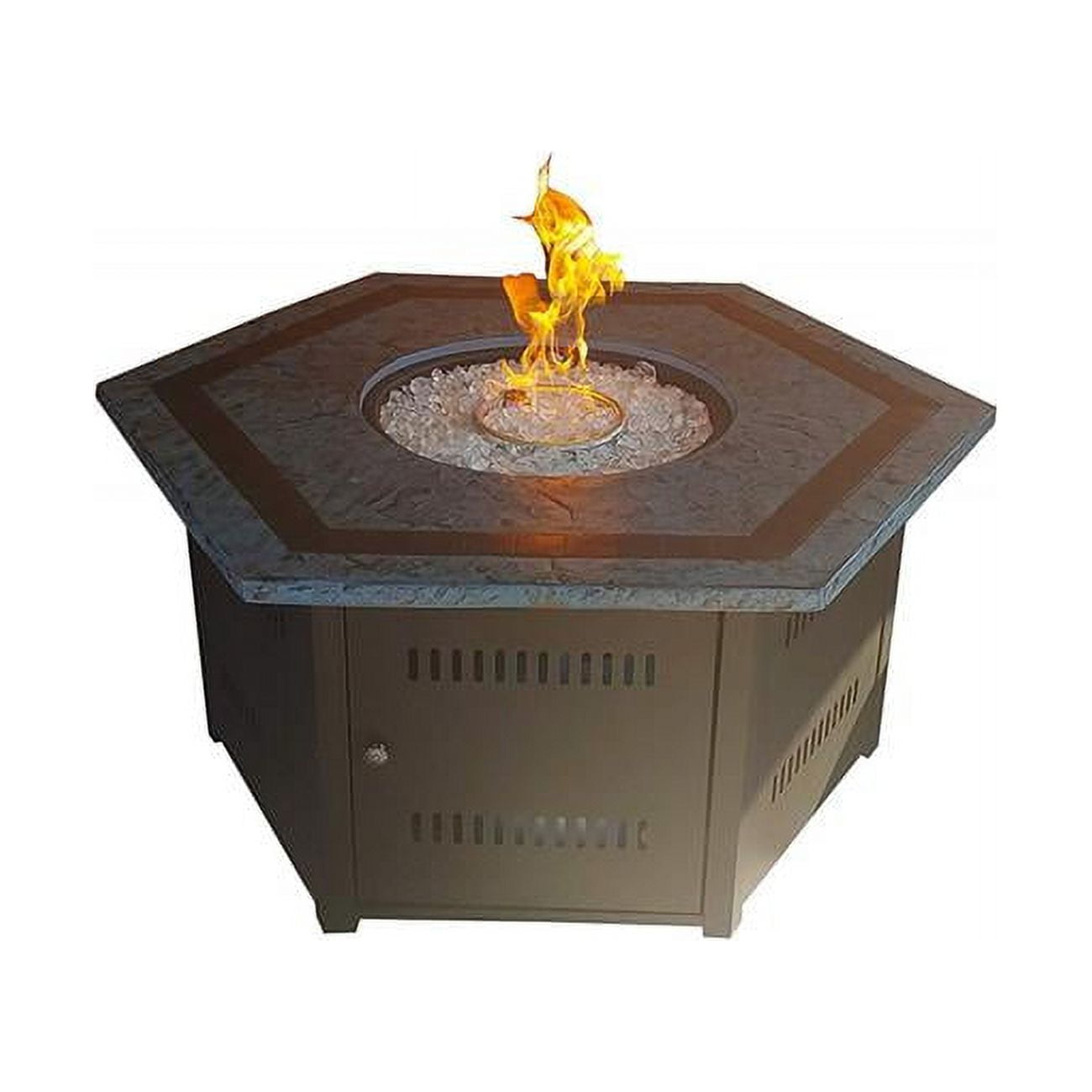 AZFP-5524 Hexagon Fire Pit - Blue & Mocha Black