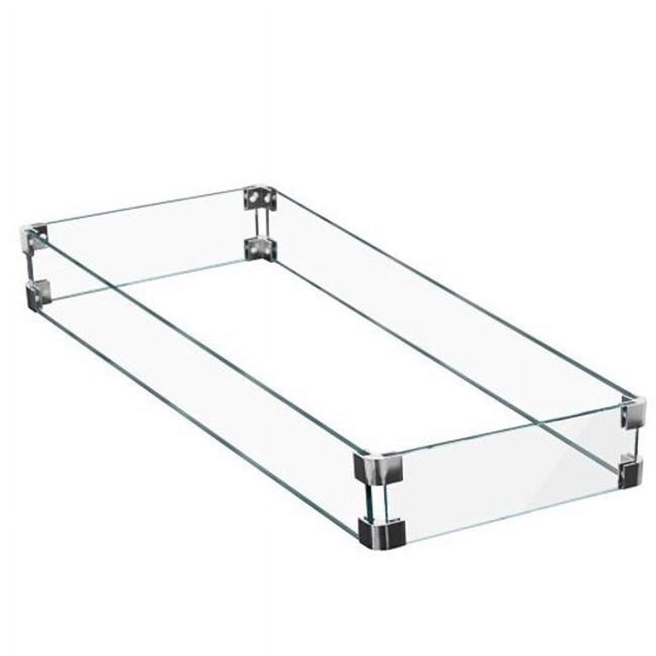 Rectangular Glass Wind Screen for Fire Pits
