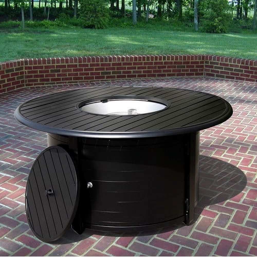 Round Slatted Cast Aluminum Fire Pit