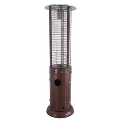 HLDS01-GCH-BRZ AZ Patio Heaters Round Commercial Glass Cylinder Patio Heater in Hammered Bronze with Clear Tube -  Hiland