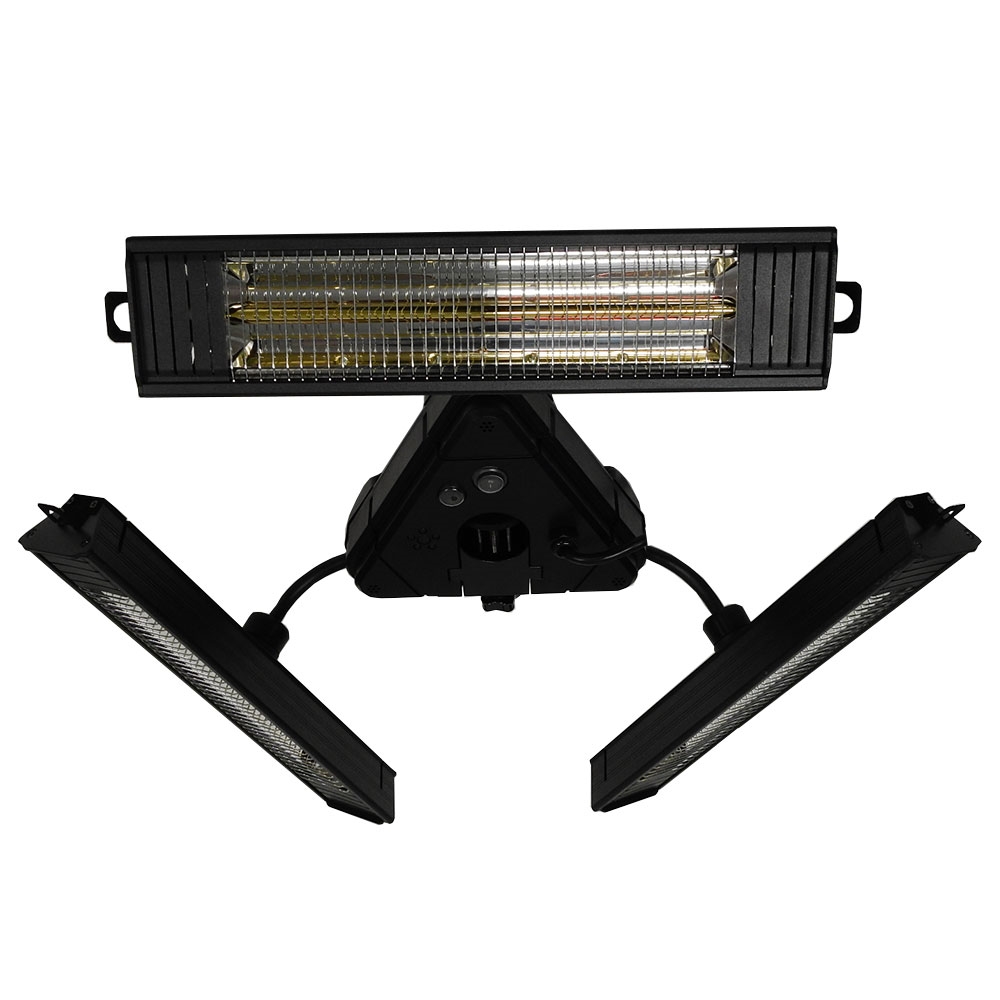 Infrared Parasol Heater - Black - 1500W - Remote Control - Adjustable Heating