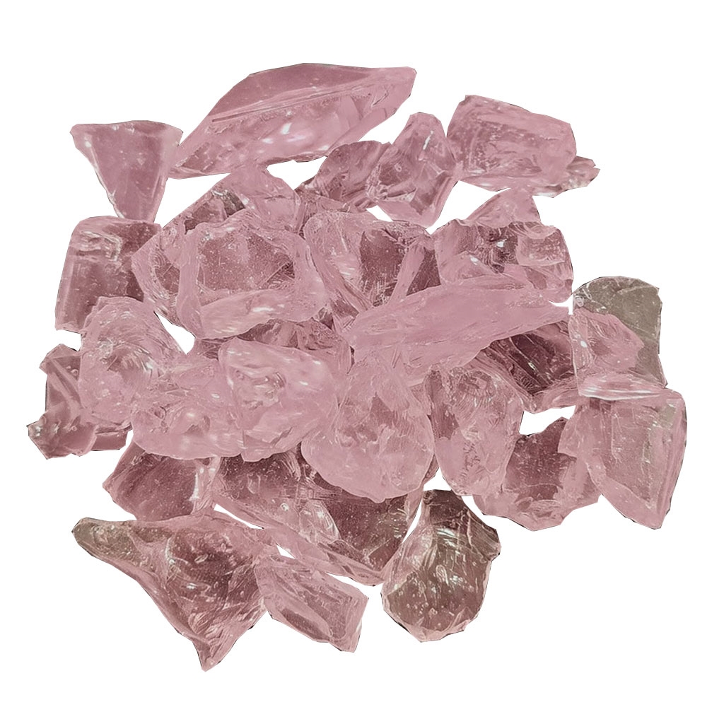 RGLASS-PNK AZ Patio Heaters Recycled Fire Pit Fire Glass in Pink