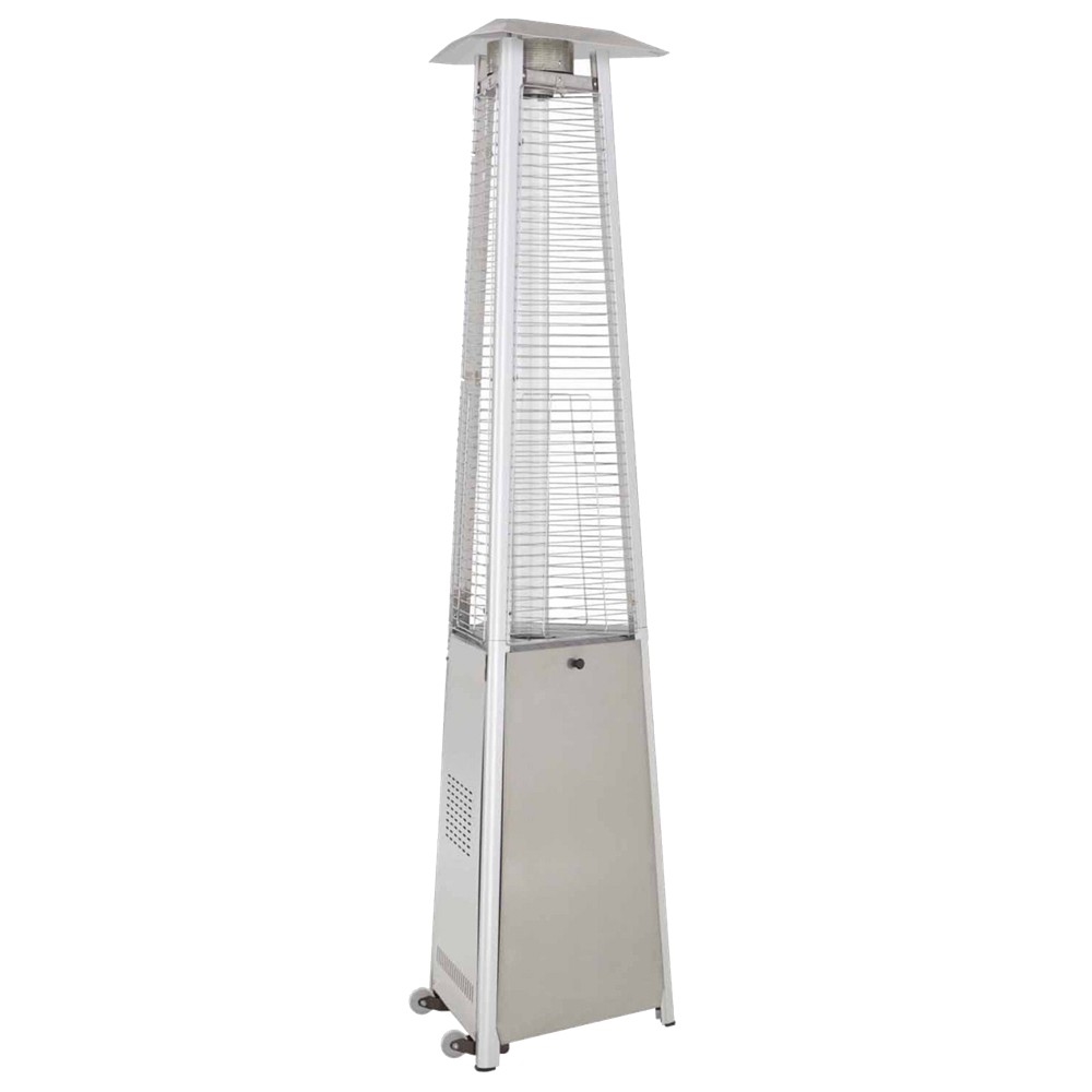 NG-GT-SS Commercial Natural Gas Hammered Stainless Steel Glass Tube Heater