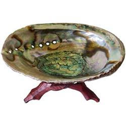 Picture of Azure Green IBABAS 5 - 6 in. Abalone Shell Incense Burner with Stand