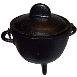 Picture of Azure Green ICBR90 5 in. Cast Iron Cauldron with Lid