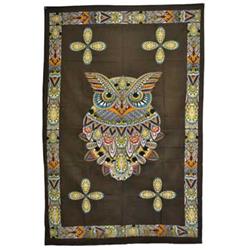 Picture of Azure Green WTOWL 54 x 86 in. Owl Tapestry