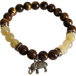 Picture of Azure Green JB8TEE 8 mm Tiger Eye - Rutilated Quartz with Elephant