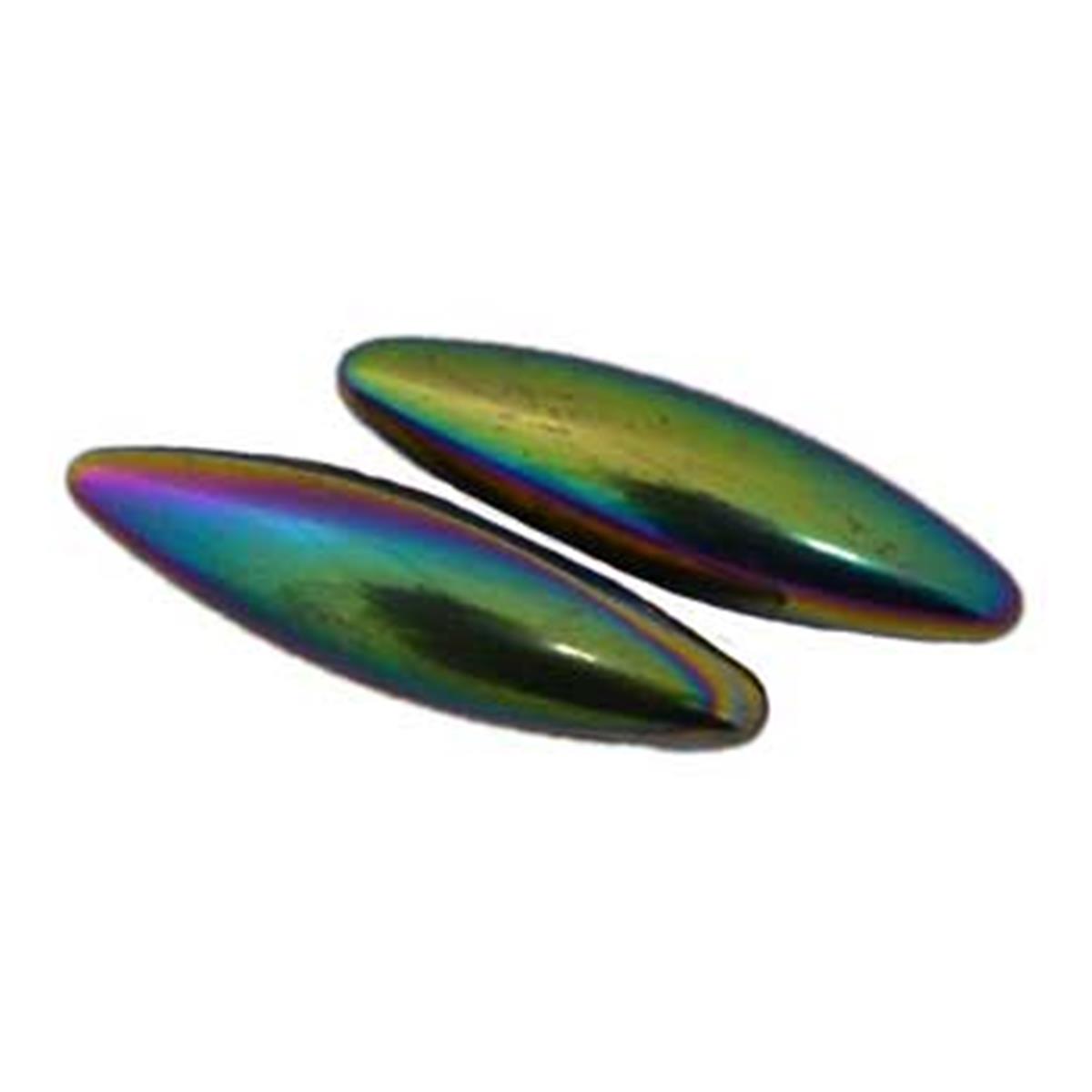 Picture of Azure Green GHEMR 60 mm Rainbow Magnetic Hematite Oval pair